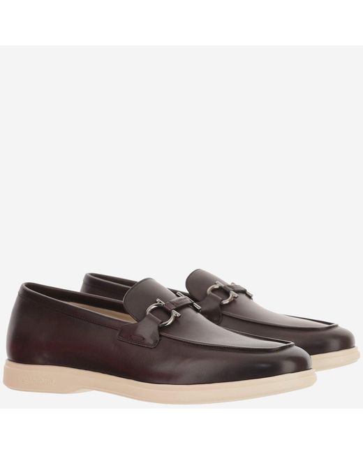Ferragamo Brown Leather Loafers Calf for men