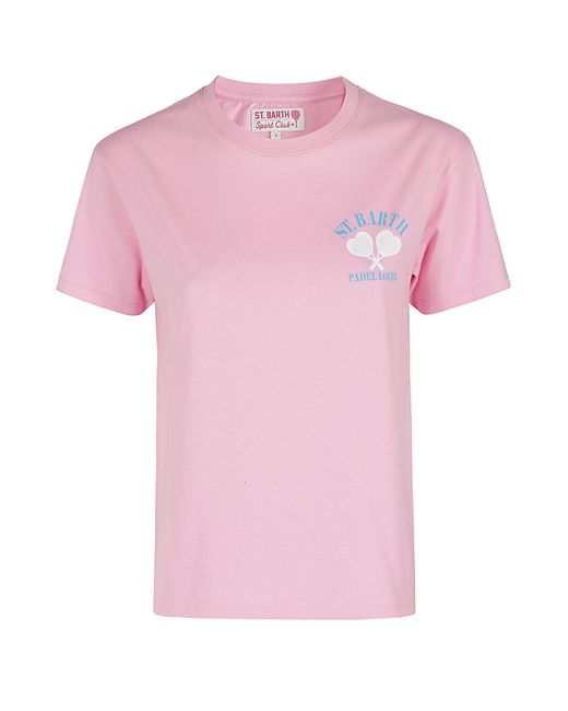 Mc2 Saint Barth Pink Cotton Crew Neck T Shirt