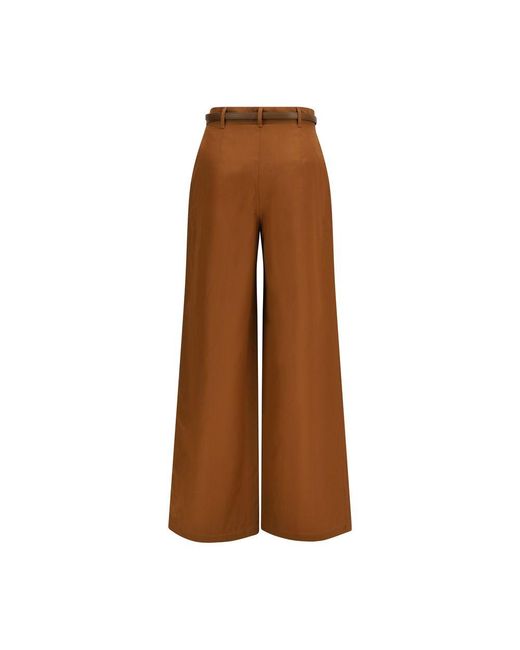 Max Mara Brown Cotton Casual Pants