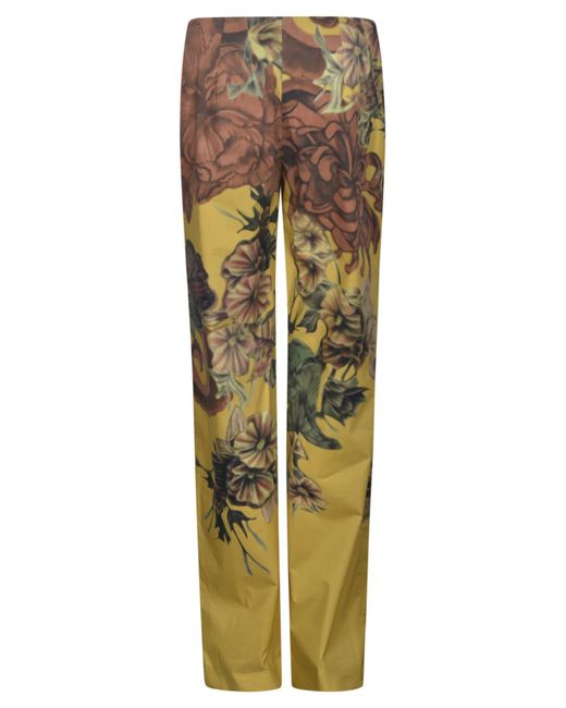 Alberta Ferretti Multicolor Floral Print Trousers