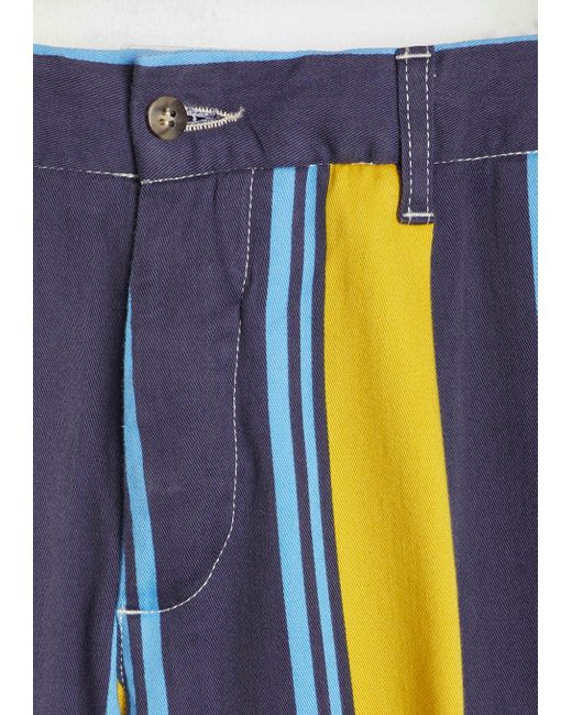 Doppiaa Blue Aantioco Striped Chinos for men