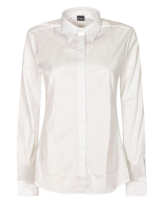 Fay White Long-Sleeved Shirt