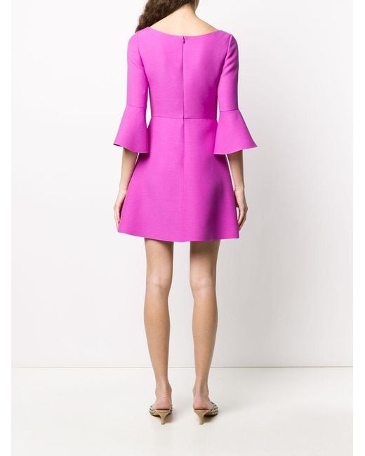 Valentino Pink Flared Sleeves Mini Dress