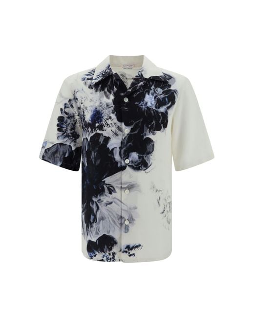 Alexander McQueen White Hawaiian Shirt for men