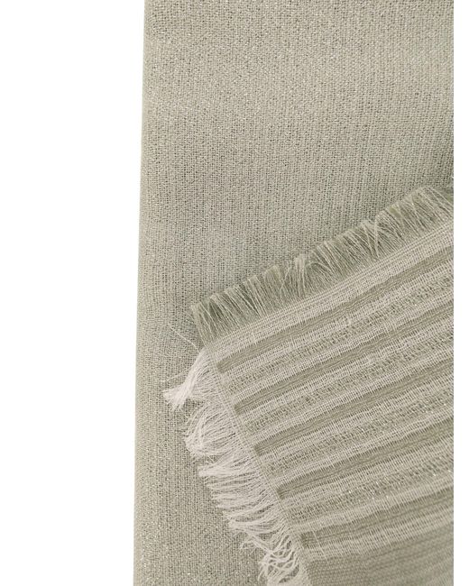 Peserico Gray Cotton, Modal, Linen And Lurex Blend Triple Veil Stole