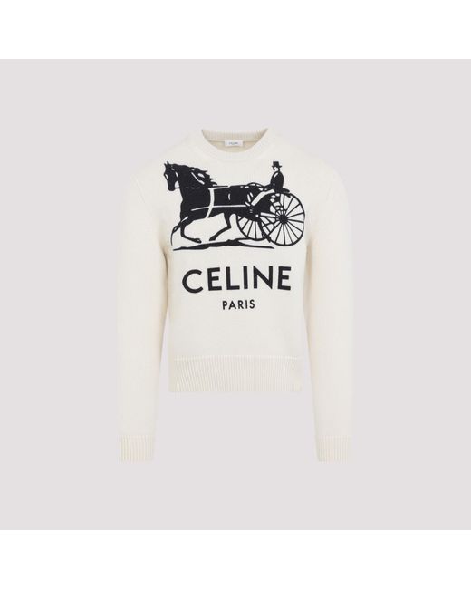 Céline White Cashmere Pullover for men