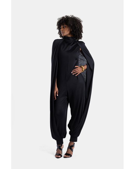 Maison AlaïA Black Draped High-Neck Jumpsuit Jumpsuits
