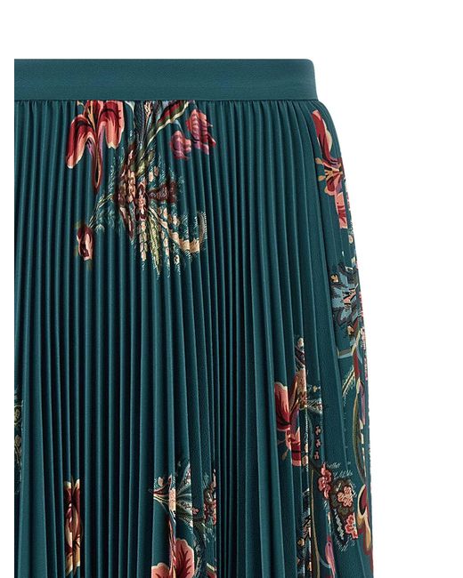 Etro Green Pleated Skirt Skirts