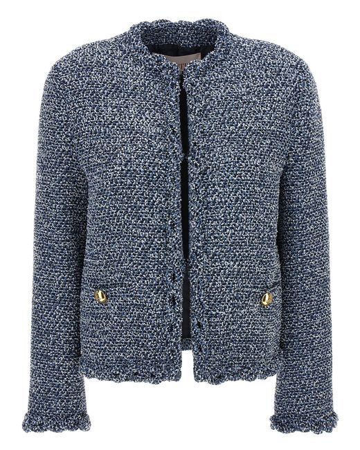 Valentino Garavani Blue Tweed Short Jacket