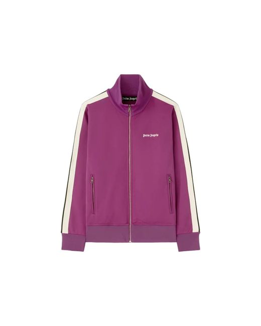 Palm Angels Purple Logo Track Sweatshirt for men