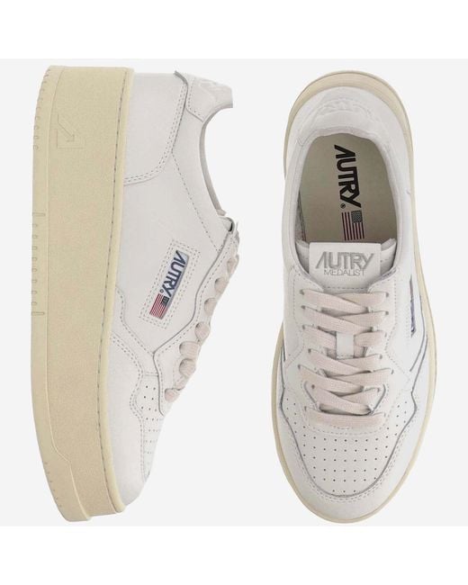 Autry White Sneakers Medalist Platform Leather Cow Trainers