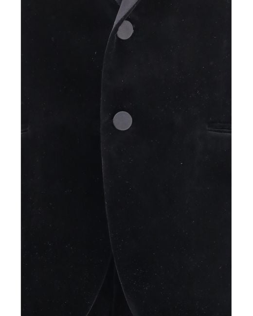 Ferragamo Black Velvet Tuxedo Suit Cotton Suits for men