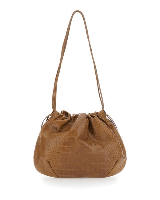 Liffner Brown Leather Clutch Calf Bags