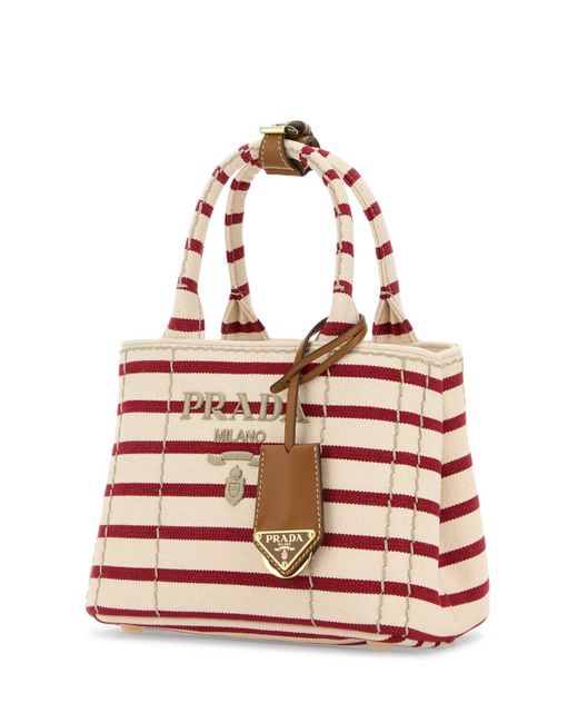 Prada Embroidered Canvas Mini Handbag