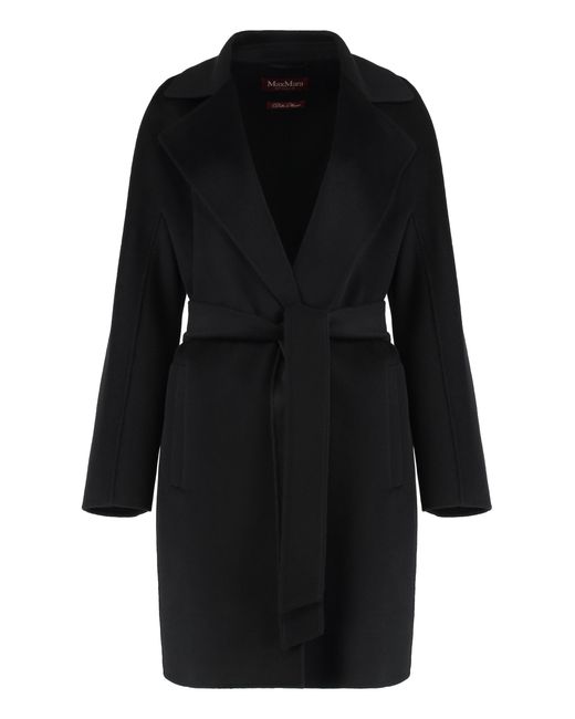 Max Mara Black Wool And Cashmere Midi Coat