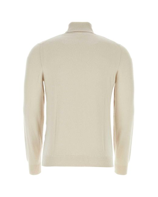 Fedeli White Sand Cashmere Sweater for men
