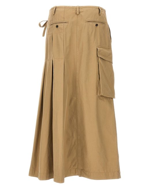 Dries Van Noten Natural 'Skilt' Maxi Skirt