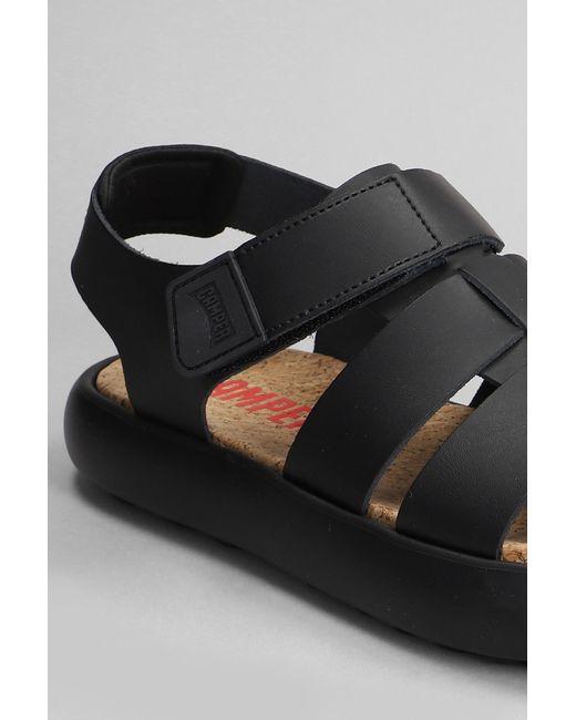 Camper Flota Sandals In Black Leather for men