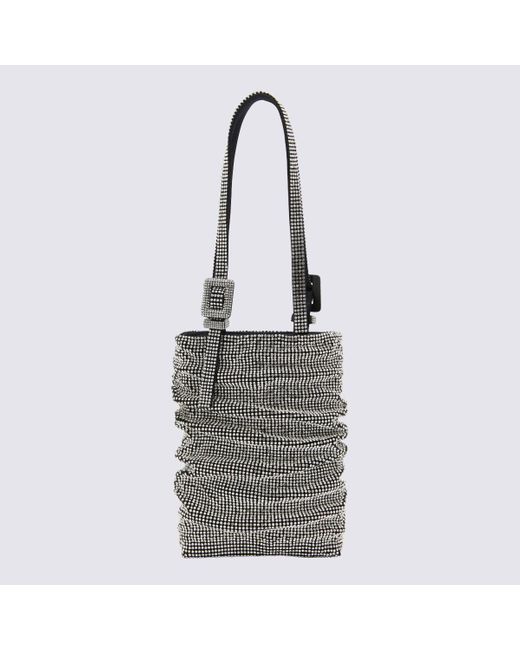 Benedetta Bruzziches Gray Tone Silk Blend Lollo Handle Bag