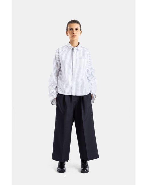 Sacai White Chemise Poplin Shirt Rayée Blanc Cassé