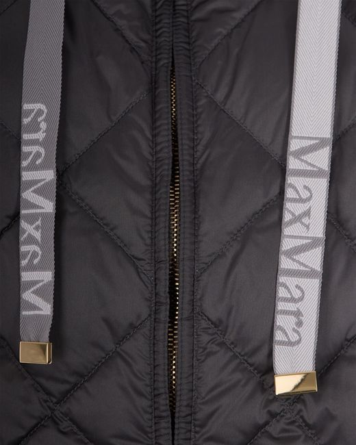 Max Mara Black Quilted Gilet Polyamide Waistcoats & Gilets