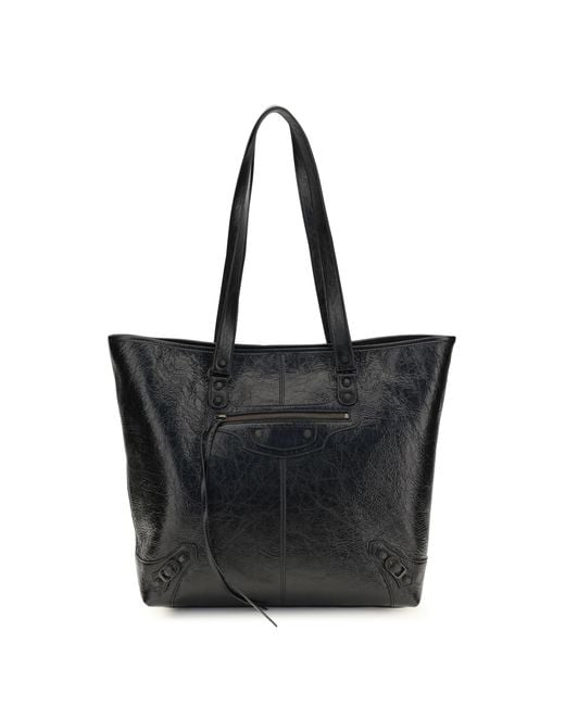 Balenciaga Black Tote Bag Le City Lambskin Leather Shoulder for men