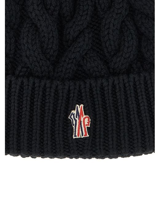 Moncler Black Braided Wool Beanie