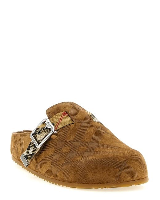 Burberry Brown Leather Clogs Shoe