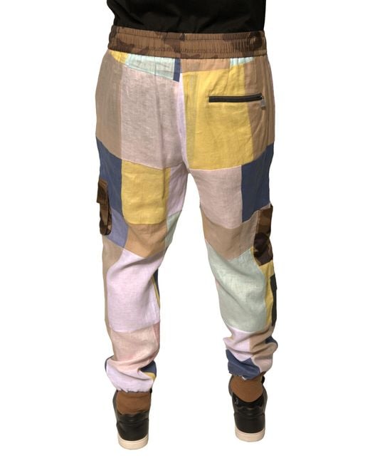 Dolce & Gabbana Black Multicolor Patchwork Jogger Sweatpants Pants for men