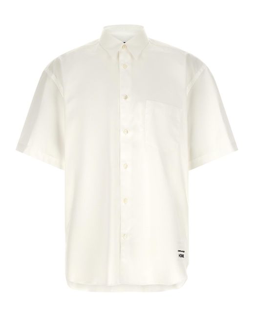 Comme des Garçons White Logo Embroidery Shirt for men