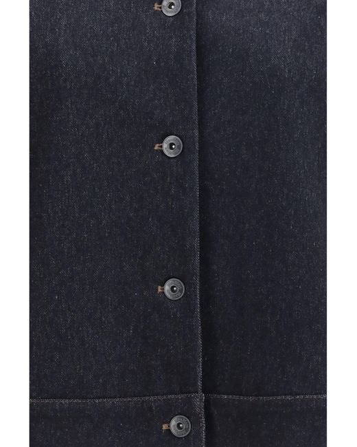 Max Mara Pure Blue Denim Print Jersey Jacket Cotton; Polyester; Elastane