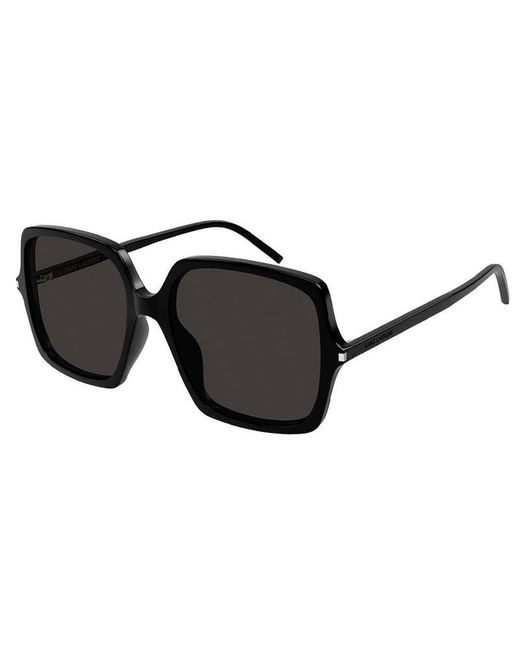 Saint Laurent Black Sunglasses Square Full Rim, Frame And Lens Sl591001
