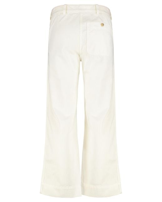 Etro White Trousers Cotton Flared