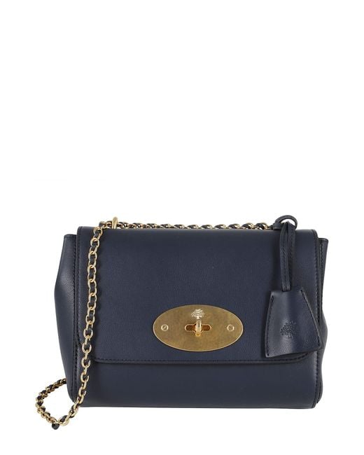 Mulberry Blue Lily Chain-Linked Micro Shoulder Bag