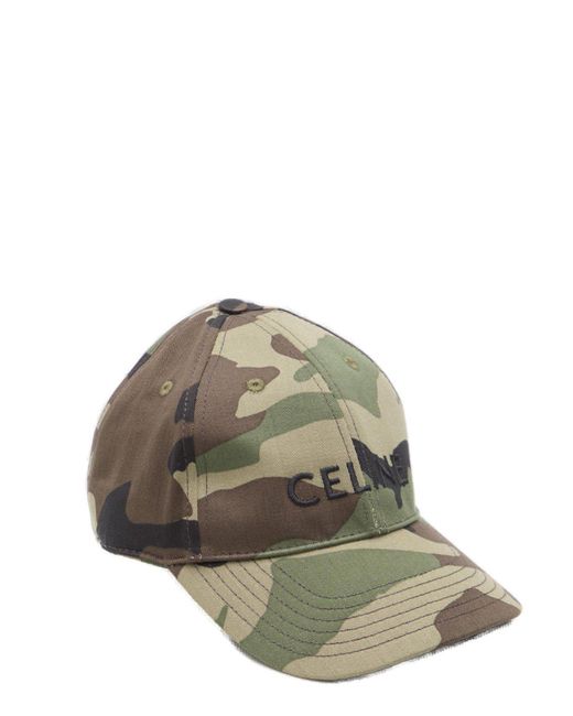 Céline Multicolor Logo Embroidered Camouflage Cap for men