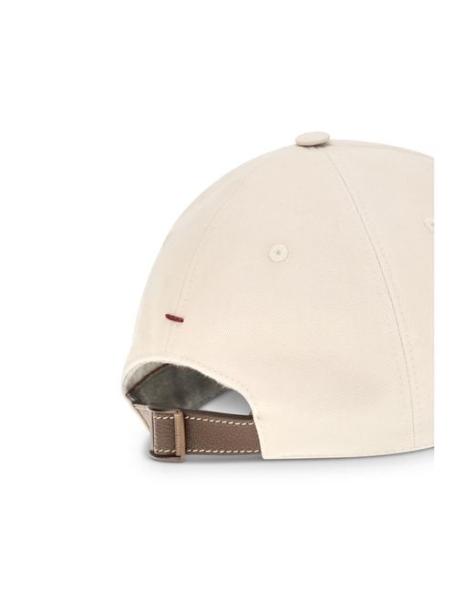 Brunello Cucinelli Natural Logoed Baseball Hat for men