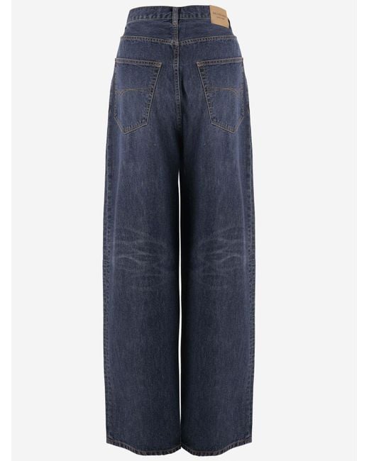 Balenciaga Blue Jeans Wide-Leg Cotton