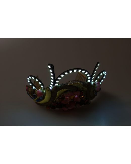 Dolce & Gabbana Black Stunning Crystal Diadem Tiara