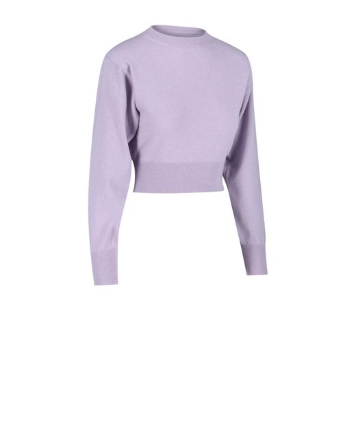 ART ESSAY Crop Sweater in Purple | Lyst UK