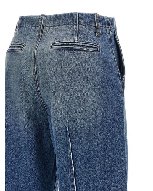 MM6 by Maison Margiela Blue Cotton High-Waisted Jean Clothing