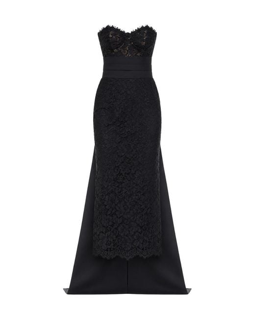 Monique Lhuillier Black Midi Dress Cotton