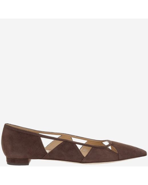 Arteana Brown Ballerina Flats Savona Suede