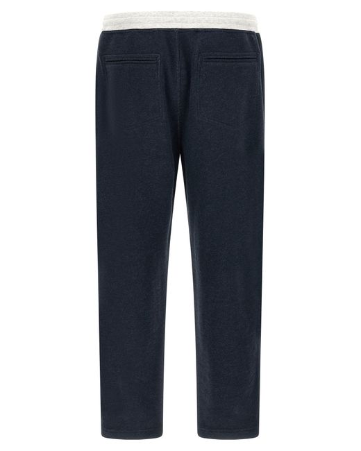 Brunello Cucinelli Blue Cotton Joggers (Workout Pants) for men