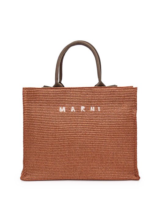 Marni Brown Large Rafia Bag