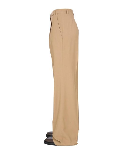 Aspesi Natural Gabardine Trousers Viscose Wool Elastane