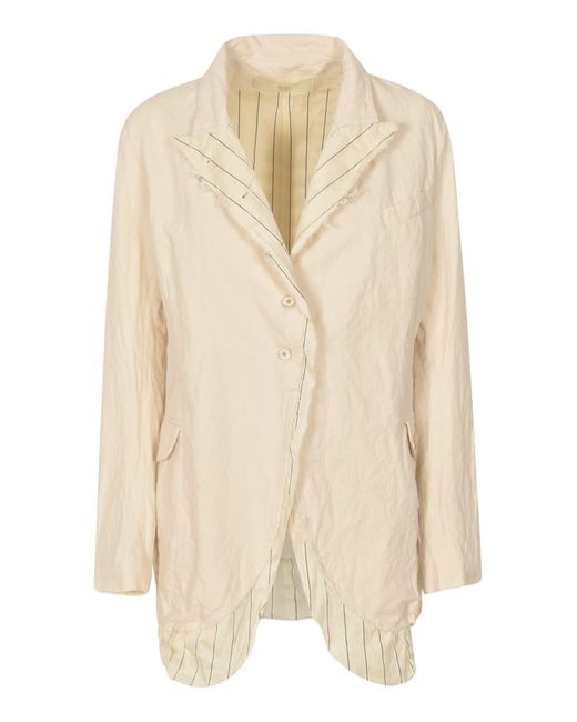 Marc Le Bihan Natural Two-Button Fringed Jacket