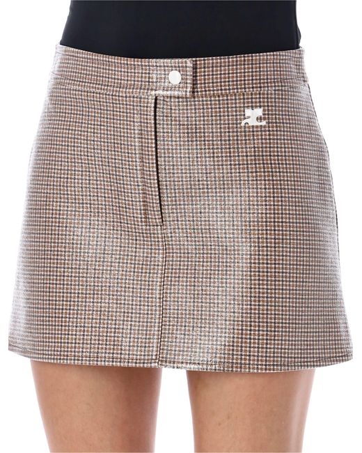 Courreges Multicolor Reedition Checked Vinyl Mini Skirt