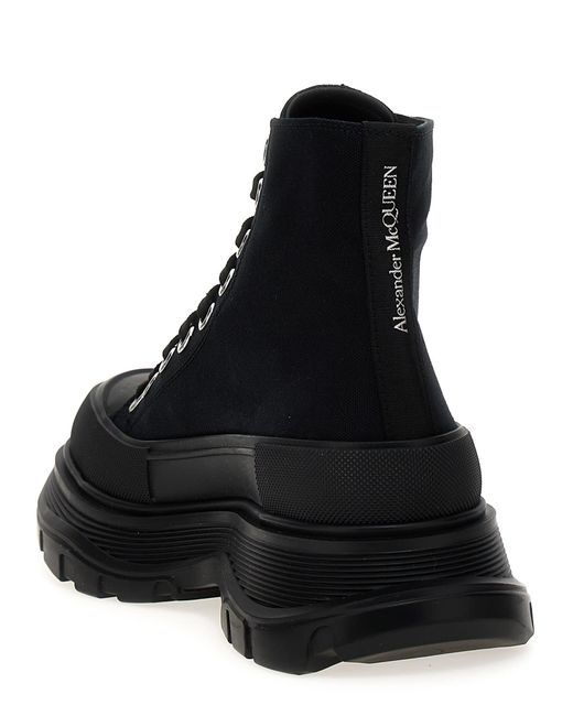 Alexander McQueen Black Tread Slick Boots, Ankle Boots