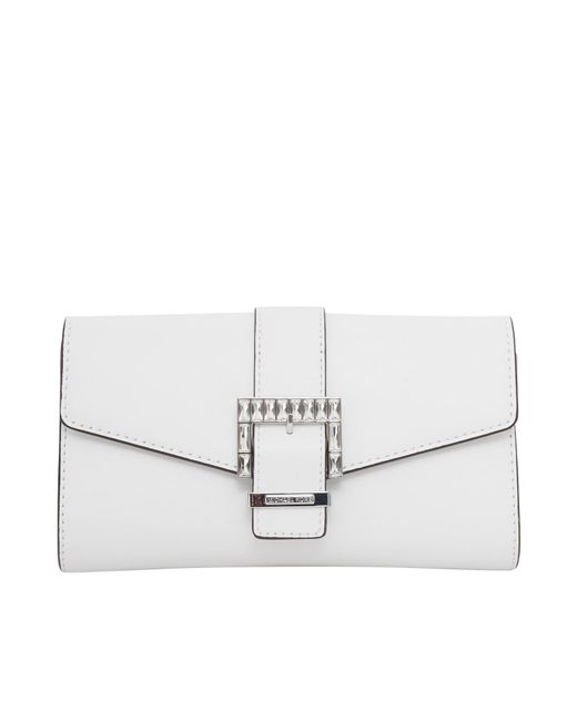 Michael Kors White Penelope Medium Clutch Bag