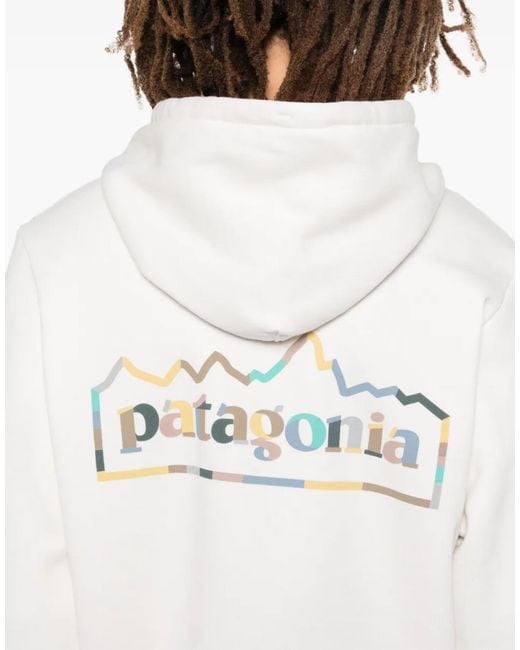 Patagonia White Unity Fitz Uprisal Logo Hoodie for men